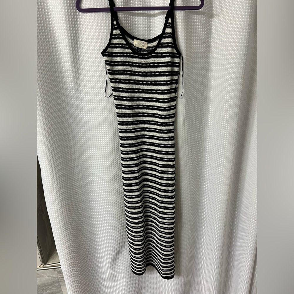 Women’s Midi Sweater Dress - Universal Thread Black/White Striped XS